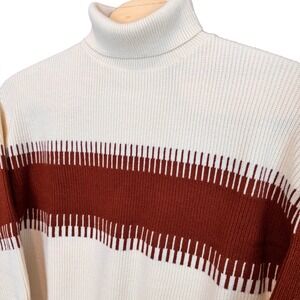 NWOT Betsey's Boutique Turtleneck Sweater XL Retro Mod Neutral Ribbed Earth